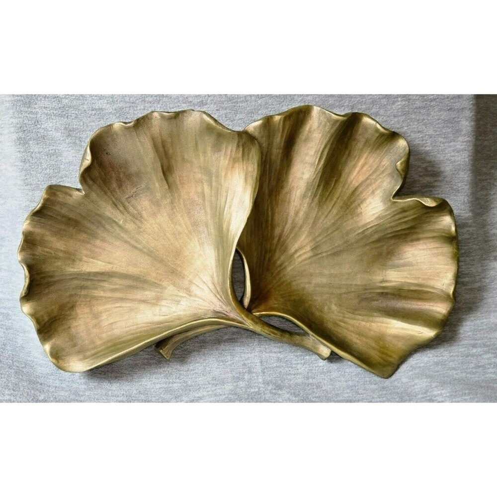 Pier 1 Decorative Tray/Bowl Ginkgo Biloba Leaves Living Room Entry Table 16 x 10